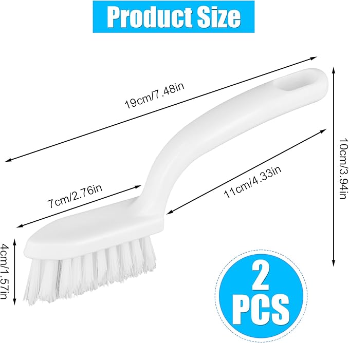 2pcs Grout Cleaner Brush for Tile Floors, V-Shaped Handheld Stiff Shower Gap Cleaning Scrubber with Hard Bristles, Grout Brush for Shower Tile, Door Groove Gap, Bathroom, Kitchen, Window