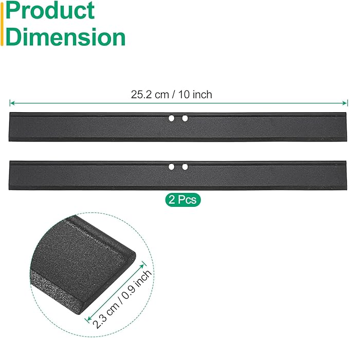uxcell 2Pcs 10 Inch Window Glass Shower Doors Replacement, Squeegee Rubber for Window Glass Shower Doors Tile Wall Cleaning, Black