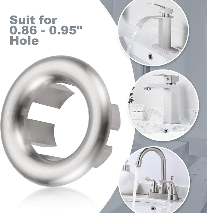Sink Overflow Ring Brushed Nickel: ARCORA 2 Pack Bathroom Kitchen Sink Basin Trim Overflow Cover Hole Insert Cap
