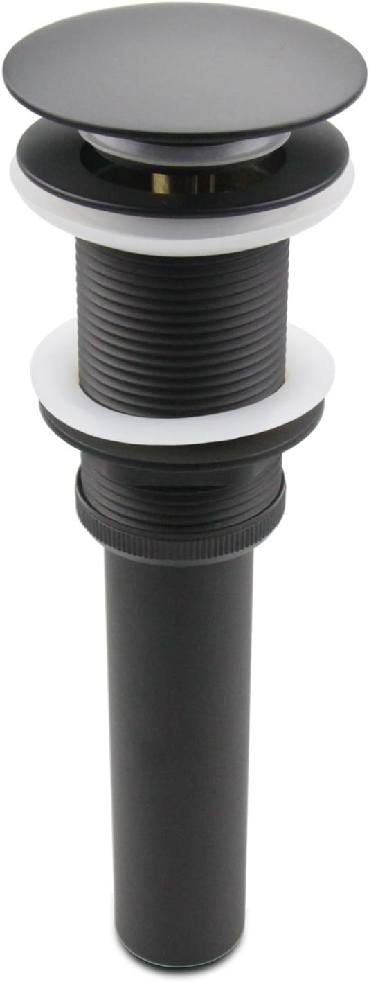 Bathroom Lavatory Vanity Vessel Sink Drain, Pop Up Drain Stopper Without Overflow, Black