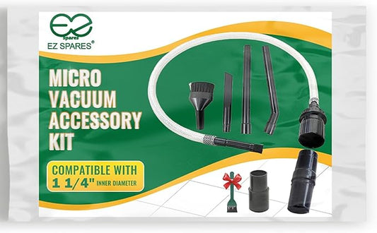 EZ SPARES 7PCS Micro Vacuum Attachment,7 Piece Universal Vacuum Cleaner Attachment, Mini Micro Kit Keyboard Crevice Cleaning Tool Brush Kit