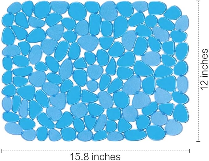 Yolife Pebble Sink Mats for Stainless & Porcelain Sinks, PVC Saddle Protectors - Dish & Glassware Guard (Blue,2 Pack)