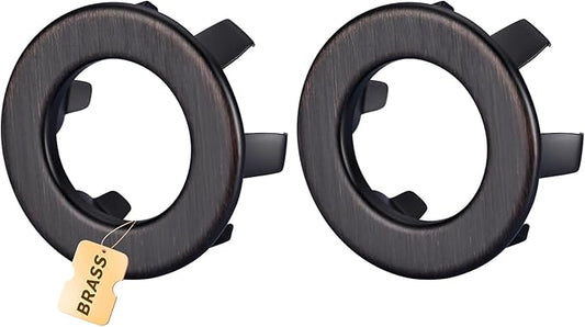 ARCORA Bathroom Sink Overflow Ring: Oil Rubbed Bronze 2 Pack Solid Brass Bathroom Vessel Sink Overflow Cover Basin Trim Ring Hole Insert Caps