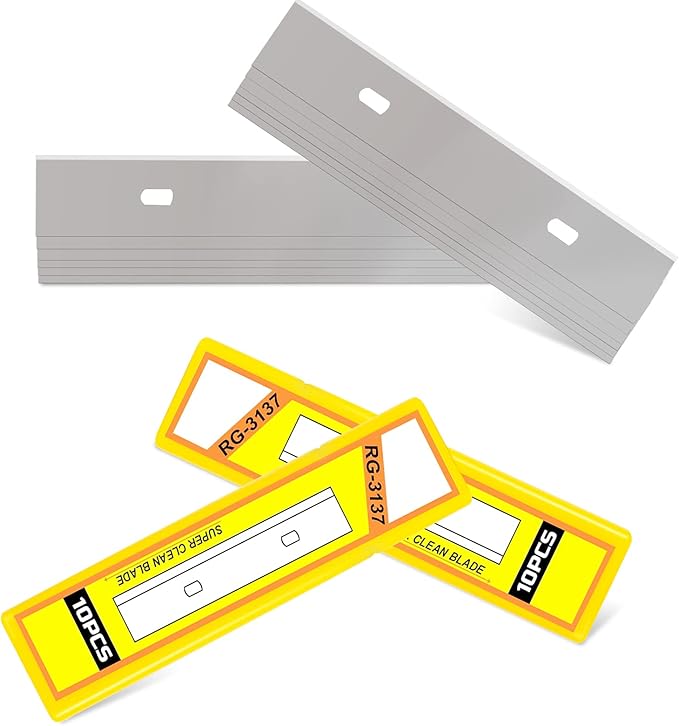 WRAPXPERT Scraper Blade 4 inch 100pcs Replacement Razor Blades for Cleaning Glass Wall Windows Stove