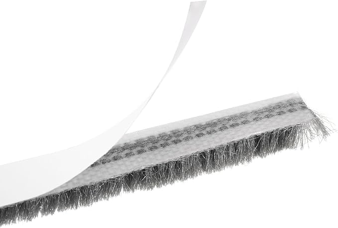 uxcell Weather Stripping Brush, 40ft L x 0.28" W x 0.24" H Self-Adhesive Seal Weatherstrip Sweep Brush Gray for Door Window