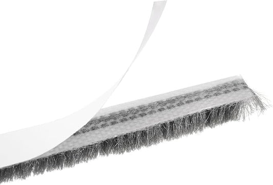 uxcell Weather Stripping Brush, 40ft L x 0.28" W x 0.24" H Self-Adhesive Seal Weatherstrip Sweep Brush Gray for Door Window