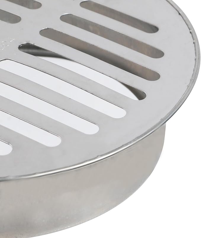 Antrader Round Floor Drain Cover,Stainless Steel Sewer Drain Cover for Outdoor Yard Pipe Roof Balcony,5.79 Inch,Silver Tone (1Pcs)