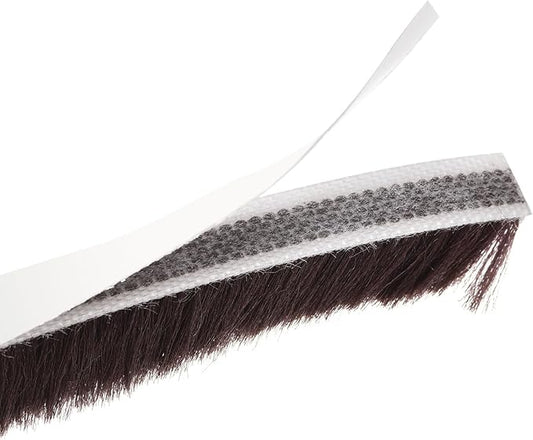 uxcell Weather Stripping Brush, 40ft L x 0.35" W x 0.6" H Self-Adhesive Seal Weatherstrip Sweep Brush Brown for Door Window