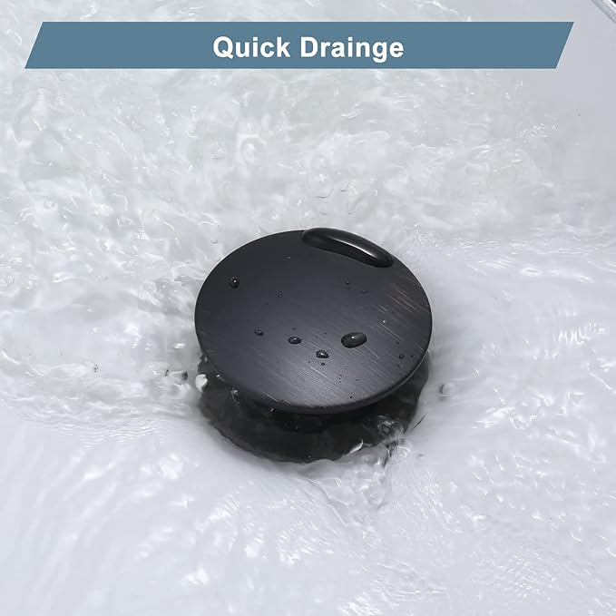 WOWOW Bathroom Pop Up Drain Stopper - Oil Rubbed Bronze Vessel Sink Drain With Overflow for Bathroom and RV