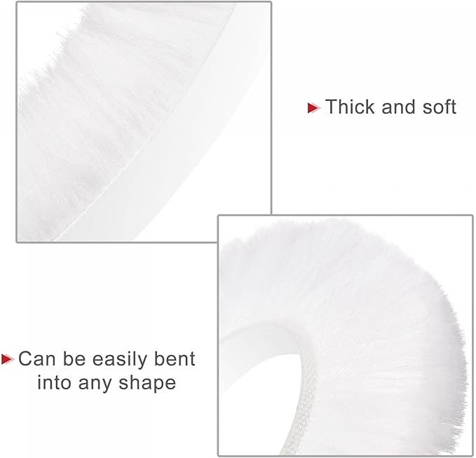 uxcell Weather Stripping Brush, 26ft L x 0.35" W x 0.9" H Self-Adhesive Seal Weatherstrip Sweep Brush White for Door Window