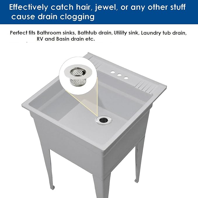 Bathtub Drain Strainer, Bathtub Cover Drain Hair Catcher Fits Standard 1.35"-1.5" Openings and Depth More Than 1.1" for Bathroom Sink and Bathtub(3-Pack)