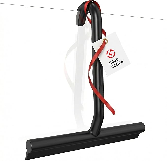Shower Squeegee for Glass Doors, All-One-Piece Silicone with Built-in Hook Design for Easy Hanging, Streak-Free Bathroom Cleaner for Shower, Window Mirror Squeegee for Bathroom, Tile, Car