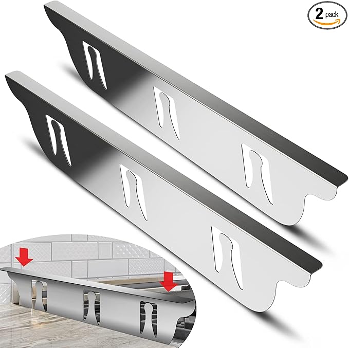 Stove Gap Covers - Stainless Steel, Kitchen Stove Counter Gap Cover Oven Gap Cover, Heat Resistant & Easy to Clean Stove Gap Filler, Upgraded Wider Top Suitable for Wider Stove & Counter Gaps (23.5")