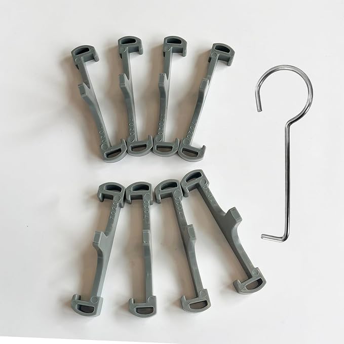 Only for Neodrain, Grey Plastic Clip Tile Tray Supporter, Only for Neodrain18-72 Tile-Insert Linear Shower Drain(2.75” Width Drain Channel), with Lifting Hook, 8 PCS（Not Compatible with Other Brands）