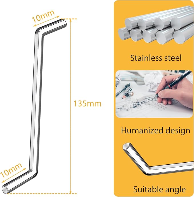 Garbage Disposal Wrench, Garbage Disposal Allen Wrench Tool Compatible with InSinkErator Garbage Disposal for Un-Jam/Food Garbage Disposal Fix Garbage Disposal Repair/Unclog Kitchen Sink, Silver