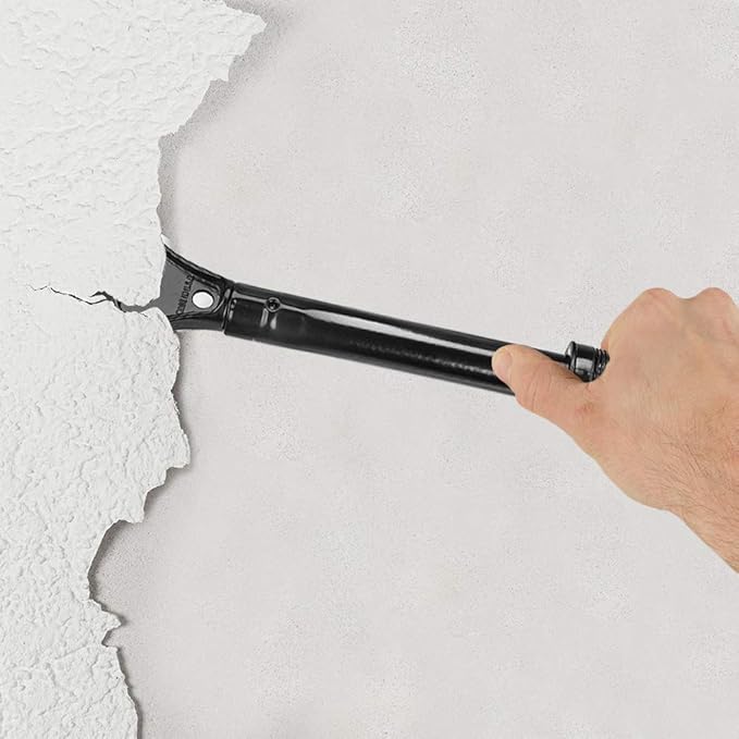 Razor Blade Scraper, 4-inch Heavy Duty Long-Handle Scraper for Wallpaper, Paint, Floor, Tile and Windows, Rubber Grip, Made in USA