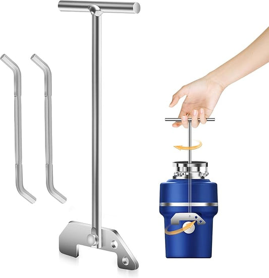 Garbage Disposer Unjamming Wrench Garbage Disposal Wrench Tool Universal Compatible with Waste King and Moen Rubbish Disposals for Clearing Clogs Above the Sink