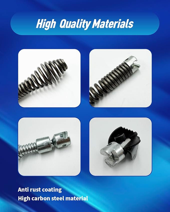 10Pcs Drain Snake Drill Attachment, Drain Auger Cutter Kit, Fit for RIDGID K-400 C-4 C-6 C-7 C-8 and C-9 Drain Cleaning Machine, for 5/8" Drain Snake Cable Heads Tips