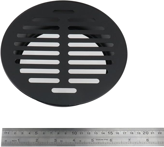 Antrader 2pcs Round Floor Drain Cover, 5.8 Inch Stainless Steel Floor Drain,Sewer Drain Cover for Outdoor Yard Pipe Roof Balcony