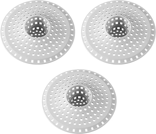 Bathtub Drain Hair Catcher,Tub Shower Drain Hair Trap/Strainer,3PCS Silicone Collapsible Tub Hair Catcher Drain Protector Designed for 1.47" to 1.75'' Regular Drains(Patent Pending)
