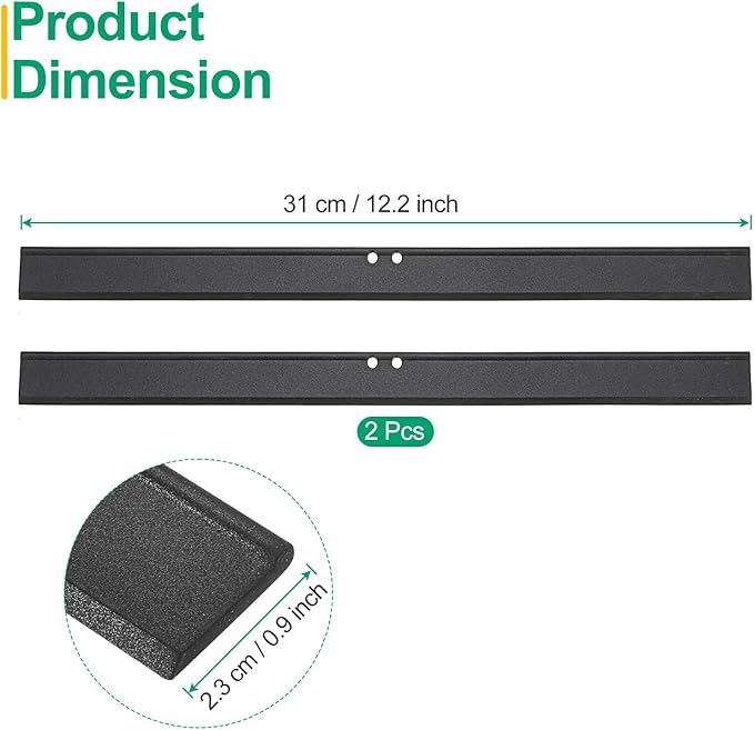 uxcell 2Pcs 12 Inch Window Glass Shower Doors Replacement, Squeegee Rubber for Window Glass Shower Doors Tile Wall Cleaning, Black