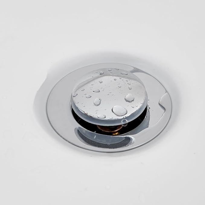 Pop up Sink Drain Stopper for Bathroom Vessel Vanity Sink Art Basin Chrome, Small Cap Without Overflow, Metal Pop-up Drain Strainer with Detachable Basket Stopper