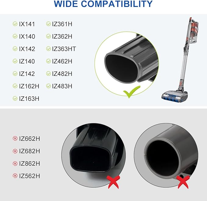 LANMU Crevice Tool Vacuum Attachments Compatible with Shark IX141 IZ363HT IZ362H IZ363HT IZ362H Pet Cordless Stick Vacuum, Horse Hair Brush Replacement Parts for D-Shaped Interface Vacuum