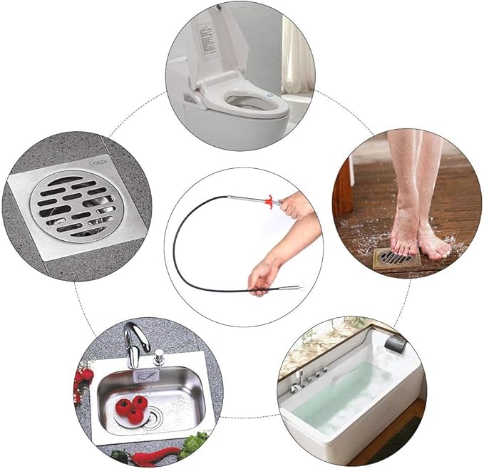 DR.PEN Flexible Grabber Claw Pick Up Reacher Tool (Drain Clog Remove Tool), With 4 Claws Bendable Hose Pickup Reaching Assist Tool for Litter Pick, Home and Kitchen Sink, Drains, Toilet (35.4 inch)