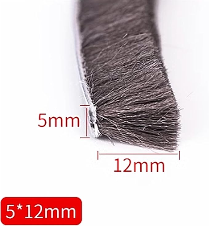 16 Ft (5m) 196 Inch Sliding sash Windows Doors Tape Pile Draught excluder Brush Seal Strip weatherstrip 5mm x 12mm (3/16 1/2 Inch, Gray)