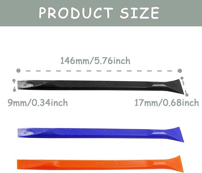 12Pcs Carbon Fiber Scraper Cleaning Tool Non-Scratch Plastic Multi-Purpose Stiff Scraper Pen-Shaped Scraper Tool for Paint, Stickers Label, Food, Tight Spaces, Crevices (Black, Blue, Orange)