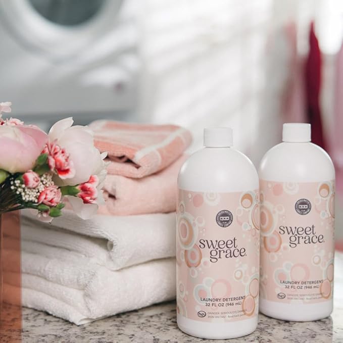 Bridgewater Candle Sweet Grace 32 oz Laundry Detergent Liquid | Highly Scented Luxury Laundry Experience | Deep Cleaning and Powerfully Fragranced