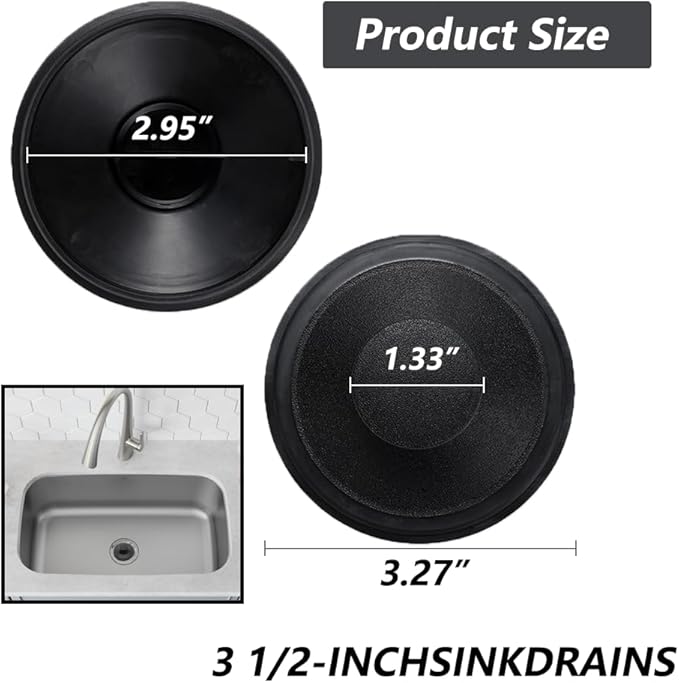 Sink Stopper Exact Replacement for InSinkErator STP-PL/STPPL for Kitchen Drain Stopper and Garbage Disposal Plug, Compatible with Standard 3-1/2" Drains from Kohler, Waste King, Whirlpool, and More