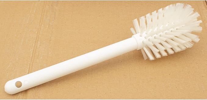 SPARTA Large Water Bottle Brush Ideal for Wide-Mouth Jars, Bottles and Tumblers, Dishwashing Tool with Handle for Home and Commercial Kitchens, Plastic, 12 Inches, White