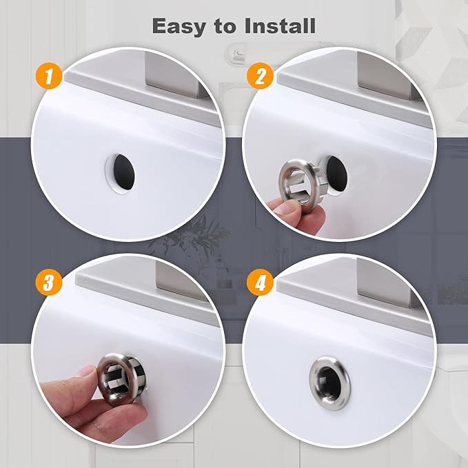 Sink Overflow Ring Brushed Nickel: ARCORA 2 Pack Bathroom Kitchen Sink Basin Trim Overflow Cover Hole Insert Cap