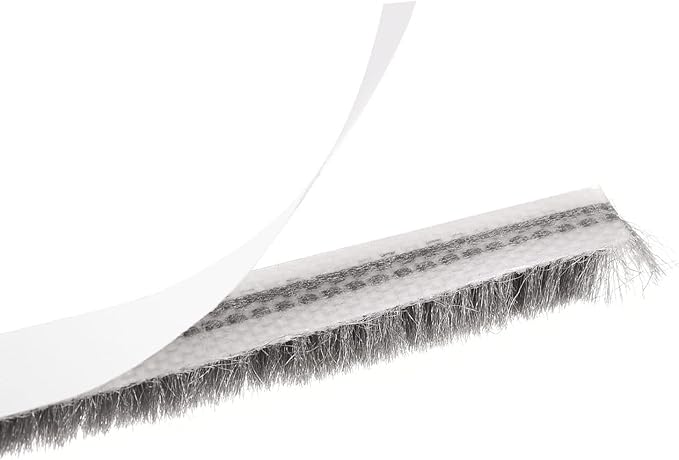 uxcell Weather Stripping Brush, 26ft L x 0.28" W x 0.24" H Self-Adhesive Seal Weatherstrip Sweep Brush Gray for Door Window