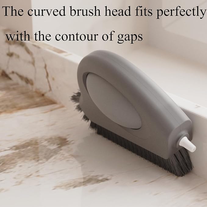 2 Pack Window Track Cleaning Brush – 3-in-1 Air-Blast Scrub Brush for Window Tracks,Sills, Seals & Sliding Doors,Keyboard – Stiff Bristle Handheld Scrubber with Scraper