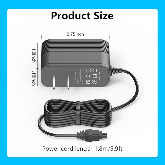 Charger for Shark V2945Z / V2950 Floor Carpet Sweeper Replacement for Shark Sweeper P/N YLS0041-T110025 Charger Adapter