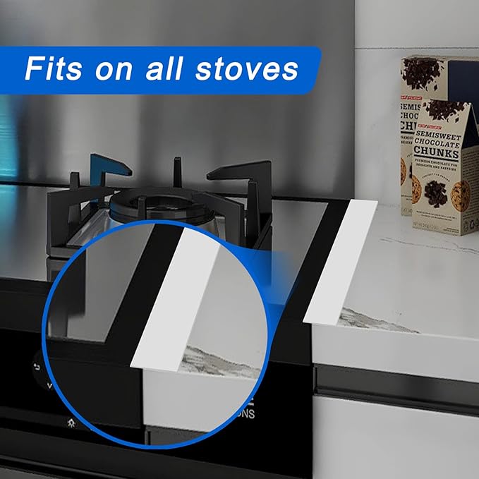 Silicone Stove Counter Gap Cover (2 Pack),Easy Clean Heat Resistant Wide & Long Kitchen Stove Gap Filler,Seals Spills Between Counters, Oven, Stovetops, Washing Machines, Washer, Dryer(30 in, White)