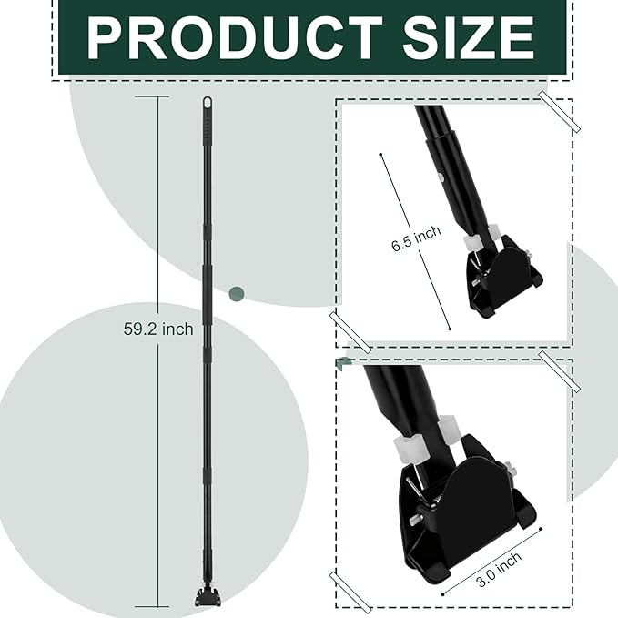 KeFanta 59 Inch Clip on Dust Mop Handle,Commercial Dust Mop Frame Handle,Heavy Duty Metal Stick Replacement for Floor Cleaning