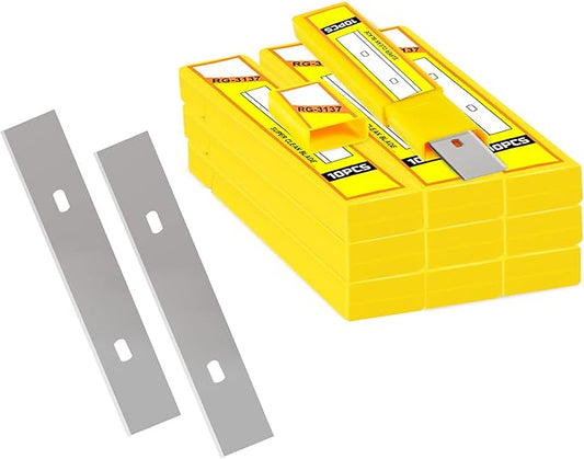 WRAPXPERT Scraper Blade 4 inch 100pcs Replacement Razor Blades for Cleaning Glass Wall Windows Stove