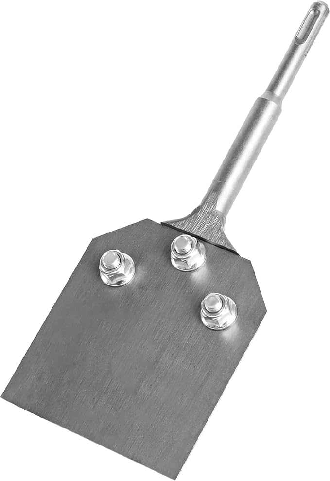 4 Inch Wide SDS-Plus Shank Floor Scraper Chisel, Tile & Thin-set Scaling - 4 In. x 10 In. Alloy Steel Bit Chisel for Cleaning Thin-set Mortar Tile Adhesive