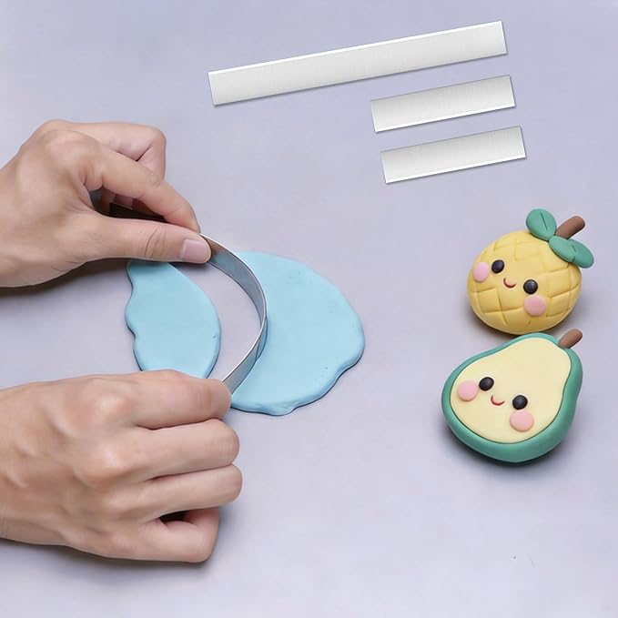 12 Polymer Clay Tools Acrylic Rolling Pin with Thickness Rings for Sculpting Craft Shaping Knife Cutters Slicer Kit Clear Rectangle Sheet Press Board Wire Texture Set Needle Detail Modelling Supplies