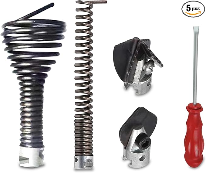 4-Pack 7/8-Inch Drain Snake Attachments for Electric Machine–Includes Saw Cutter,Spade Cutter & Augers – Fits K-1500, K-750, K-1800 & 5/8"-1" Cables–Works for 3" to 6" Pipes