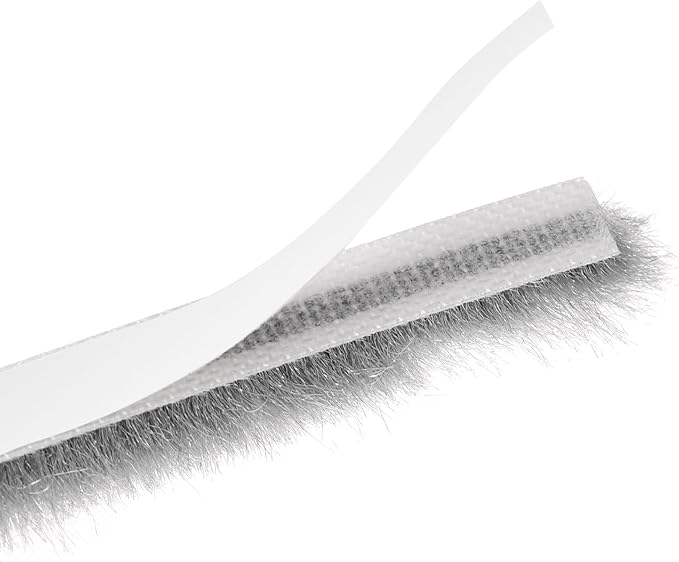 uxcell Weather Stripping Brush, 20ft L x 0.3" W x 0.5" H Self-Adhesive Seal Weatherstrip Sweep Brush Gray for Door Window