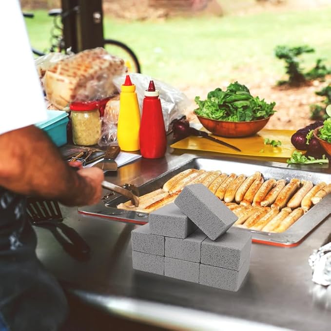 Non Scratch BBQ Grill Stone Cleaning Block Griddle Brick Oven Stone Scrubber Blackstone Cleaner, 8 Pack GrayMagic Stone for Removing Stains，Cleaning Flat Top Cookers，Toilet，Pool，Exfoliation Dead Skin