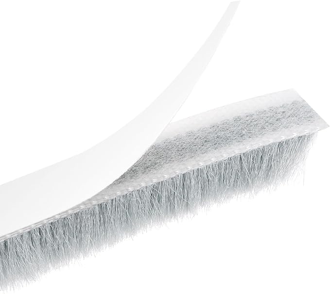 uxcell Weather Stripping Brush, 10ft L x 0.35" W x 0.35" H Self-Adhesive Seal Weatherstrip Sweep Brush Gray for Door Window