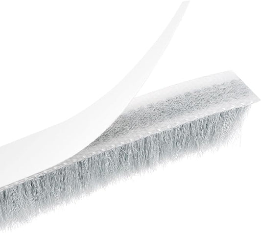 uxcell Weather Stripping Brush, 10ft L x 0.35" W x 0.35" H Self-Adhesive Seal Weatherstrip Sweep Brush Gray for Door Window