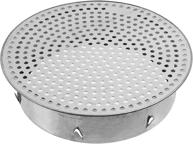 Antrader Floor Drain Cover,7.4 Inch Stainless Steel Floor Drain,Sewer Drain Cover for Outdoor Yard Pipe Roof Balcony,Silver Tone (1Pcs)