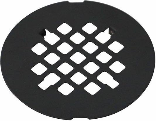 Matte Black Snap-in Shower Drain Cover Replacement, Welsan Stainless Steel 4-1/4" OD Round Shower Strainer Grid Easy to Install