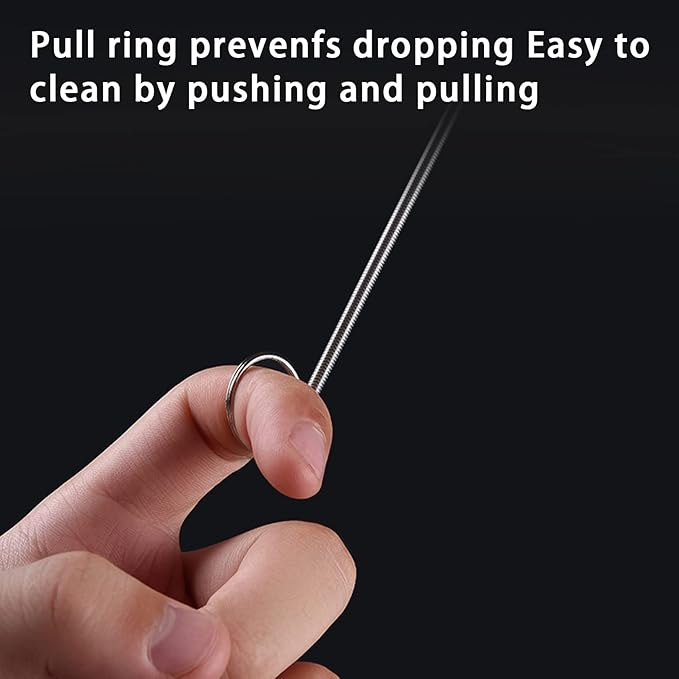 Extra Long Pipe Tube Cleaner Fridge Drain Pipe Dredging Tool Flexible Drain Brush Skinny Tube Spiral Cleaning Brush Drinking Straw Cleaner Brush Nylon Spring Aquarium Filter Brush 155CM (1)